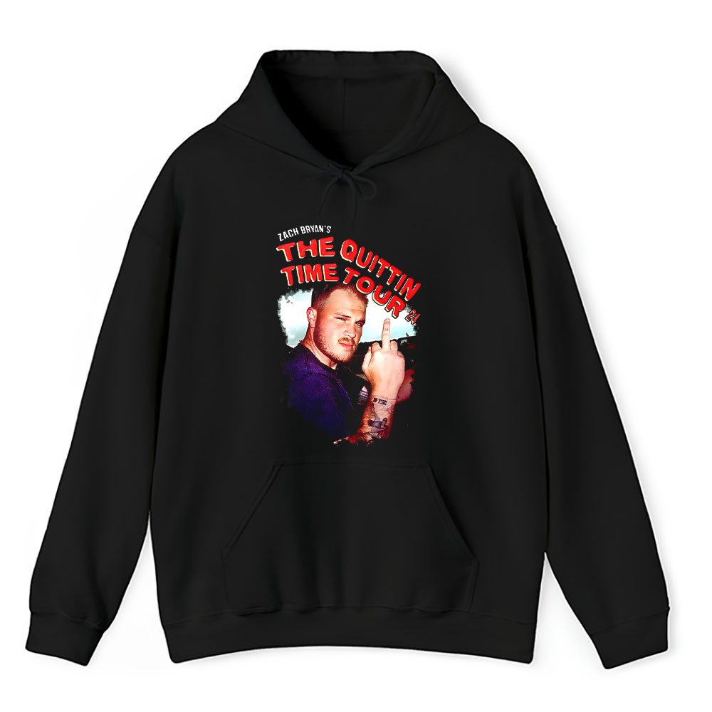 Vintage Zach Bryans Fan Hoodie, Zach Bryans The Quittin Time Tour 24 Unisex Pullover Hoodie