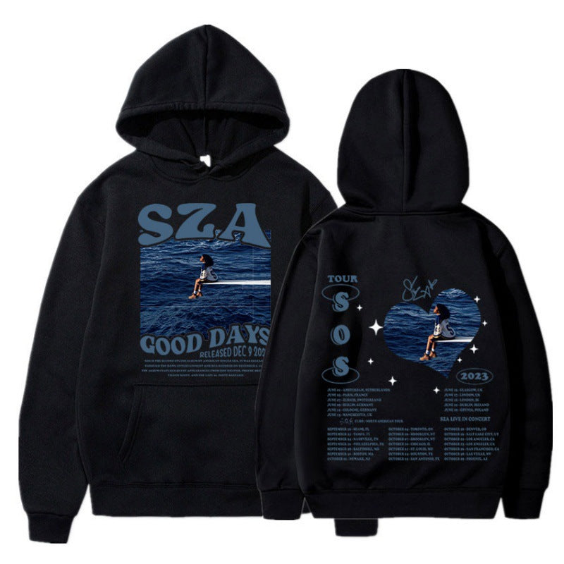 New SZA SOS Good Days Hoodie Concert Tour SOS Music Album Print Hoodie