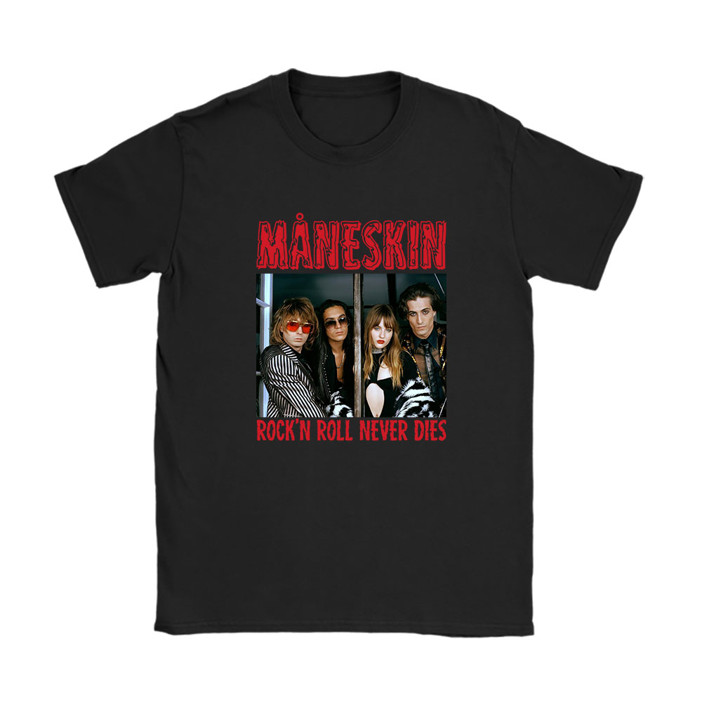 Maneskin Rock shirt, Maneskin Rock N Roll Never Dies Unisex T-Shirt Cotton Tee
