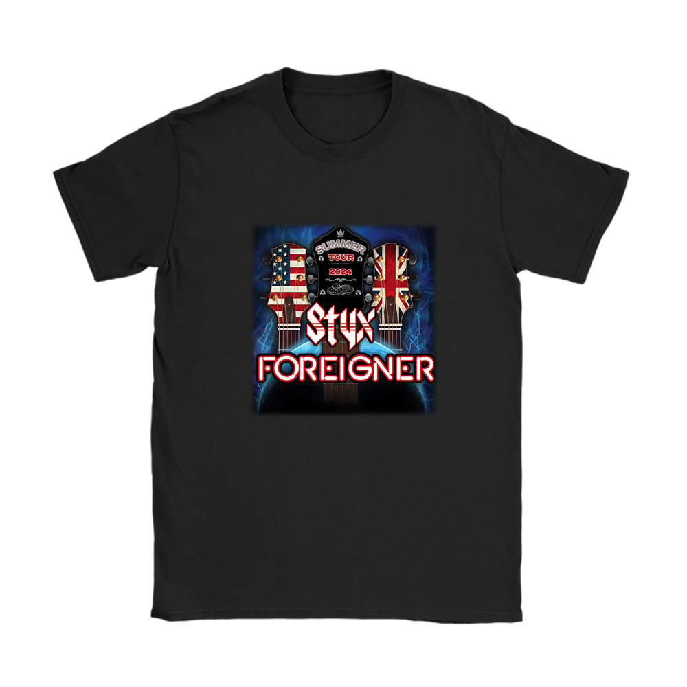 Styx And shirt, Styx And Foreigner Band Renegades Juke Box Heroes Tour 2024 Concert Unisex T-Shirt Cotton Tee