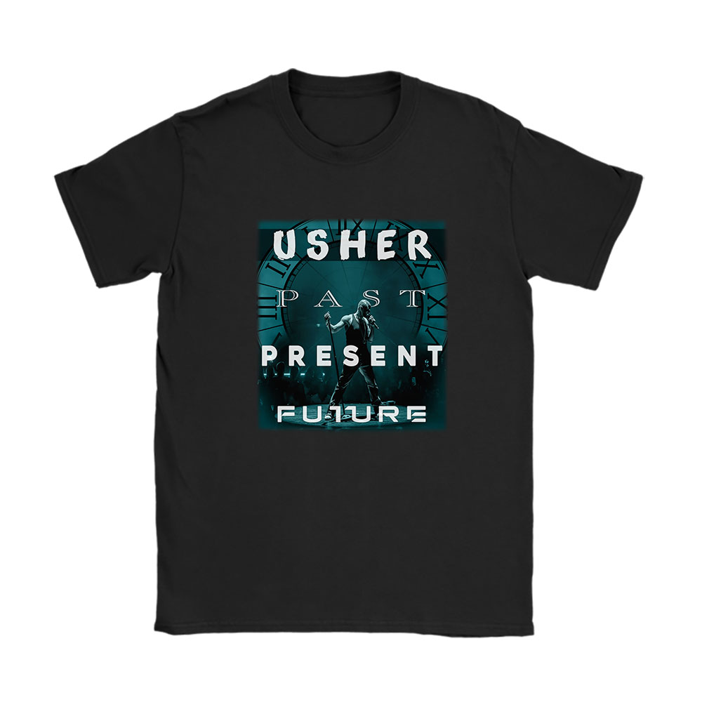 Usher Past shirt, Usher Past Present Future 2024 Tour Unisex T-Shirt Cotton Tee