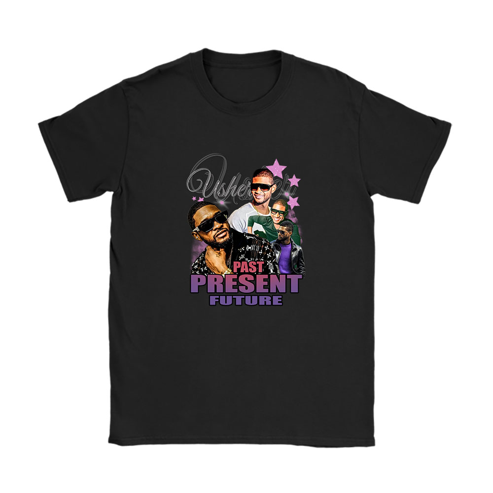 Usher Past shirt, Usher Past Present Future 2024 Tour Unisex T-Shirt Cotton Tee