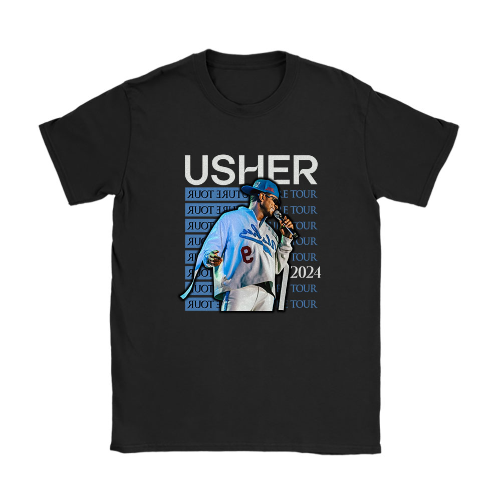 Usher Past shirt, Usher Past Present Future 2024 Tour Unisex T-Shirt Cotton Tee