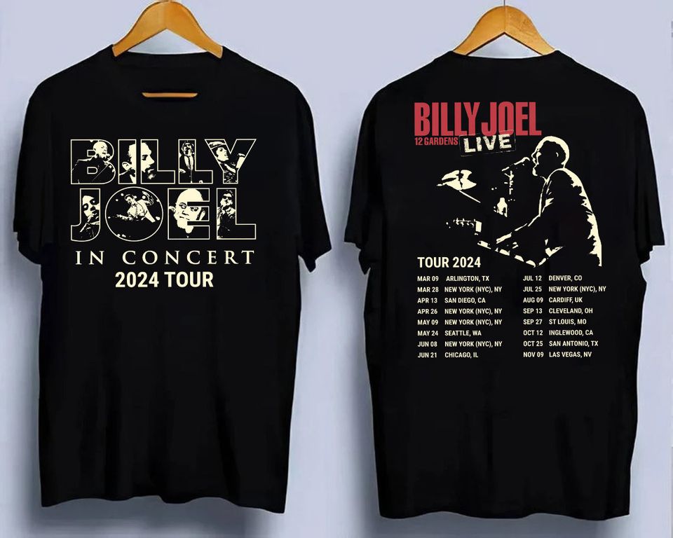 New Billy Joel Music Tour 2024 Double Sided Shirt