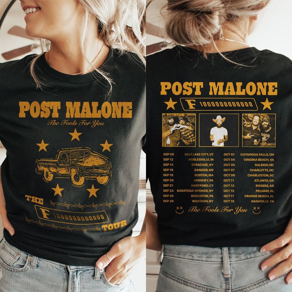 Post Malone Tour Double Sided Shirt, The F-1 Trillion Album 2024 Concert Gift For Fan