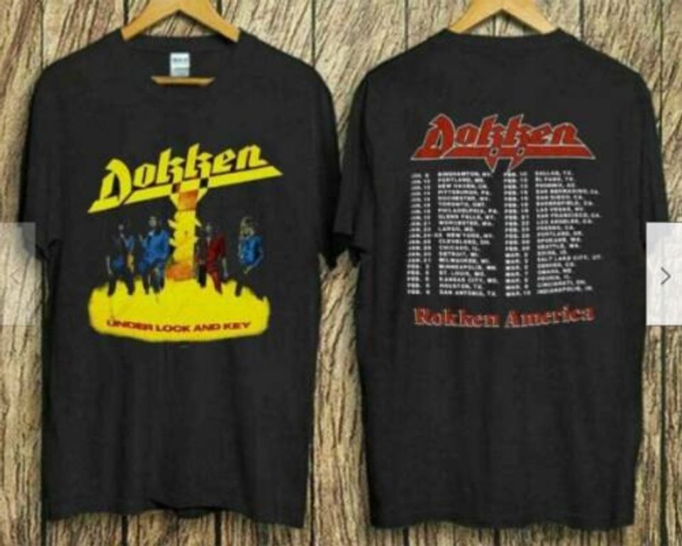 New Dokken Tshirt, Dokken Under Lock And Key Tour 1985 T-Shirt