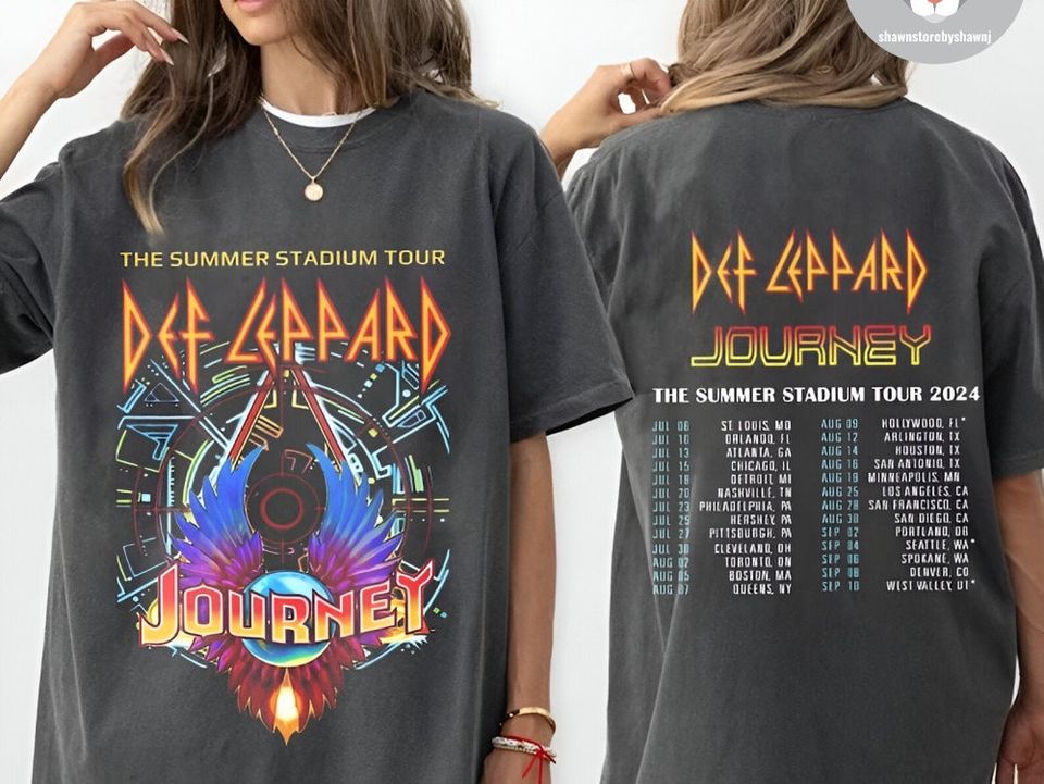 New 2024 Def Leppard And Journey Summer Stadium Tour Shirt, Def Leppard Fan Shirt
