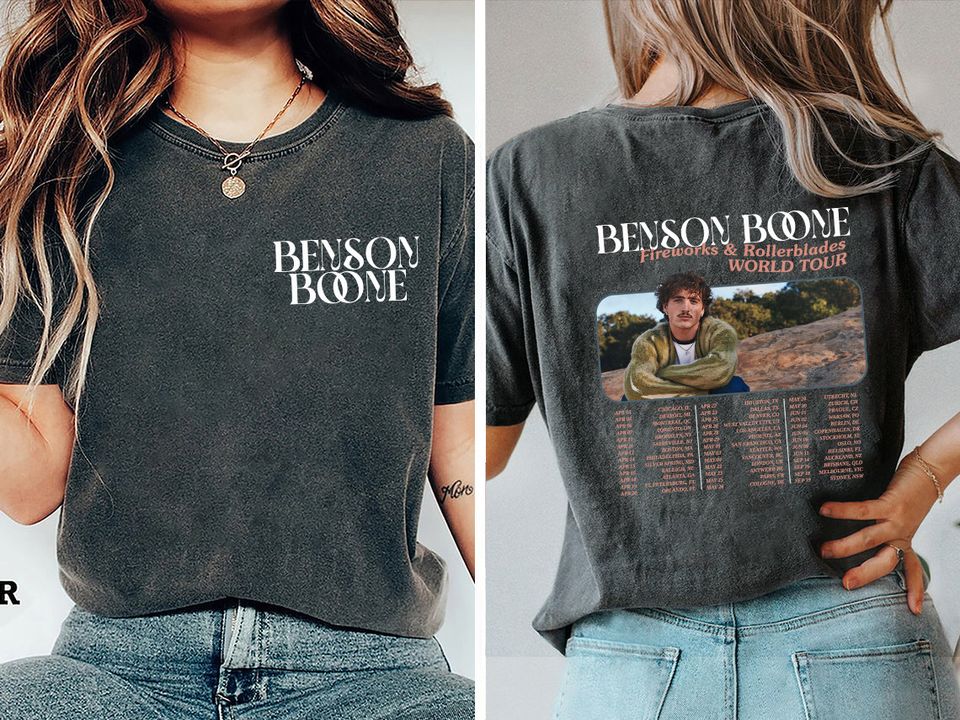 New Vintage Benson Boone Fireworks and Rollbladers Tour 2024 Shirt