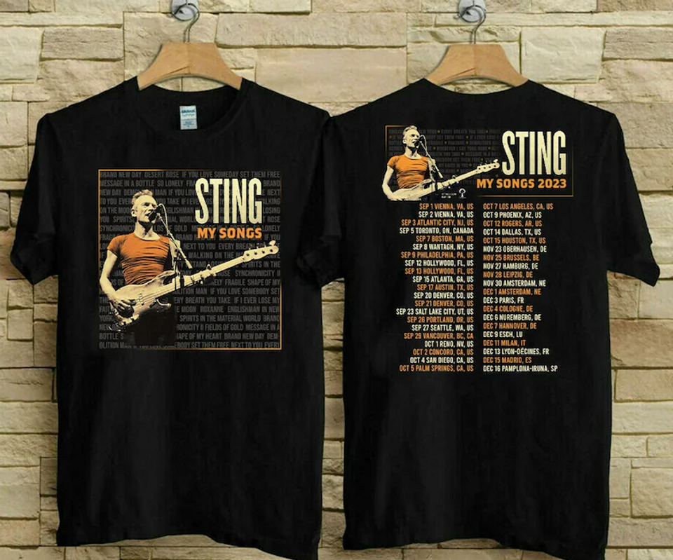 New STING My Songs Tour T-Shirt, Sting My Songs World Tour T-Shirt