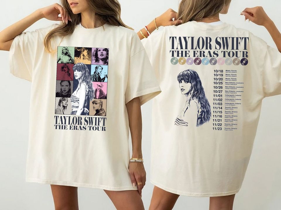 Taylor Swift 2 Sided North America 2024 Eras Tour Concert Shirt