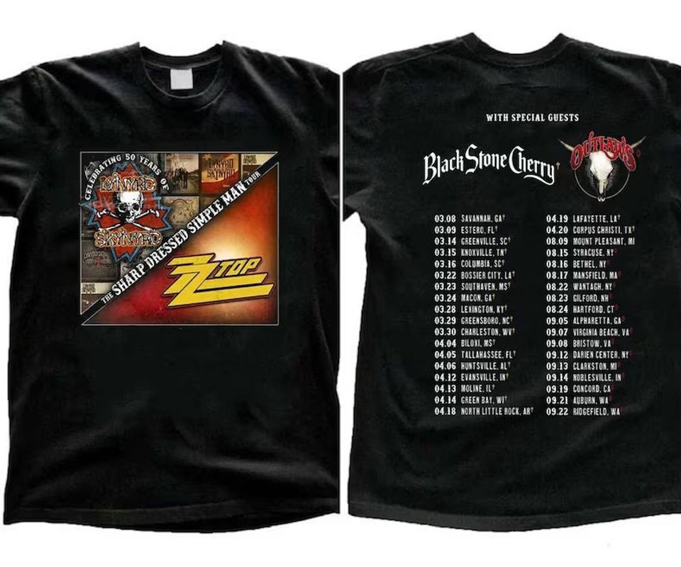 New Lynyrd Skynyrd ZZ Top Tour 2024 Shirt, Lynyrd Skynyrd Tour 2024 Tee