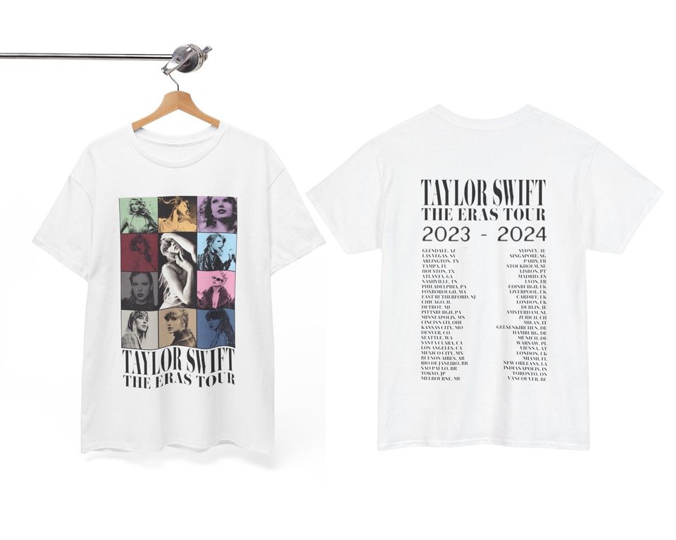 Taylor Eras Tour 2 Shirt, Double-Sided Eras Tour II 2024 World Cities Tee