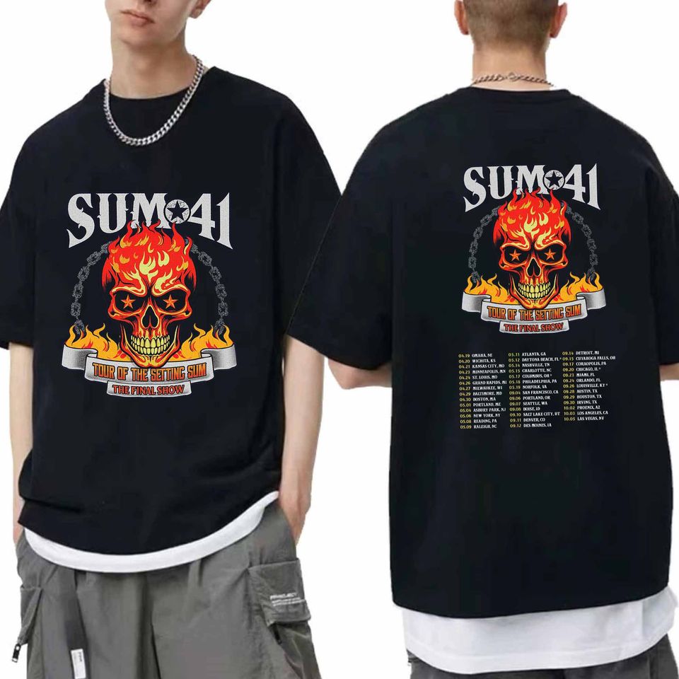 New Sum 41 2024-2025 Tour Shirt, Sum 41 Band Fan Shirt, Sum 41 2024 Concert Shirt, Sum 41 Rock Band Shirt