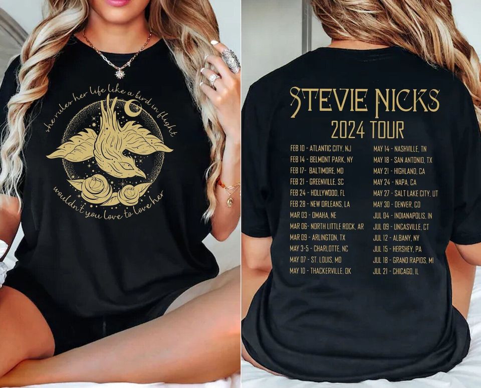 Vintage Stevie Nicks 2024 Tour Shirt, Stevie Nicks Live On Tour 2024 Shirt