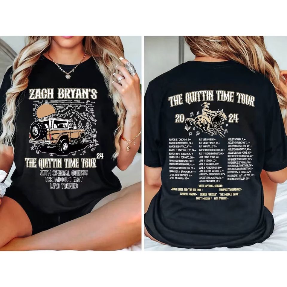 Zach Bryan The Quittin Time 2024 Tour Shirt