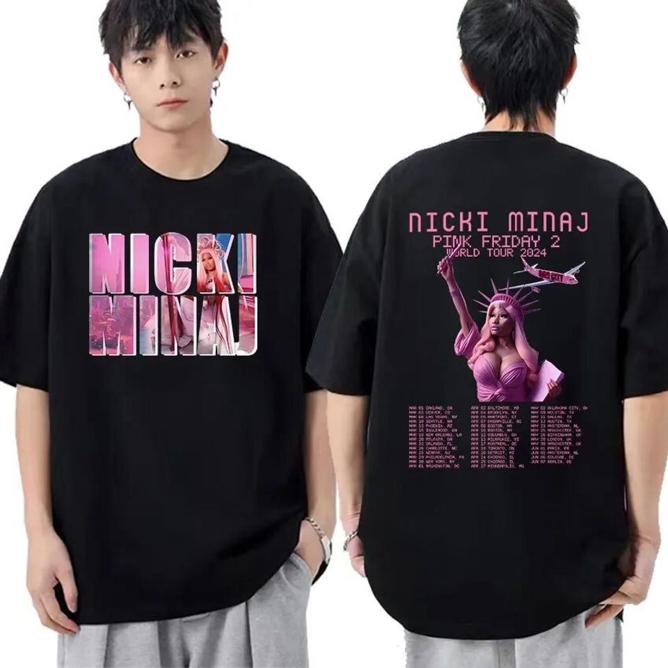 New Rapper Nicki Minaj Pink Friday 2 2024 World Tour T-shirt