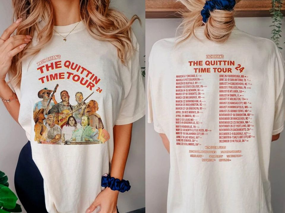 Zach Bryan The Quittin Time Tour 2024 tshirt