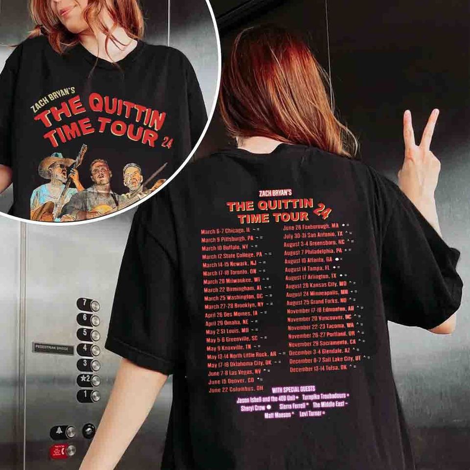 Zach Bryan Shirt, The Quittin Time Tour 2024 T Shirt