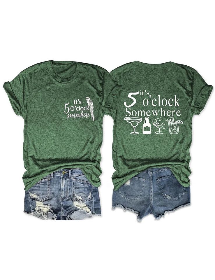 It's Five O'Clock Somewhere Print Shirt, JB Shirt with quote,Beach Lover Shirt