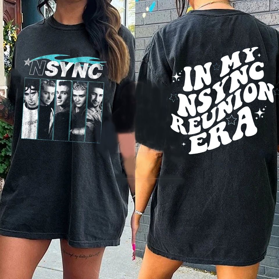 In my Nsync Reunion Era Shirt, NSYNC No Strings Attached Black Shirts