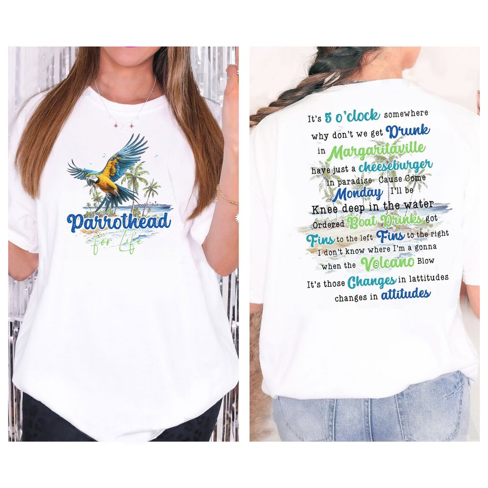 Jimmy Buffett Shirt with Lyrics, Parrothead Island Tshirt