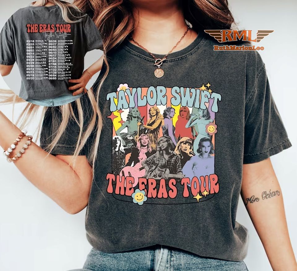 Vintage Style The Eras Tour Shirt, Taylor Swift version Flower Power Shirt, Midnights Concert