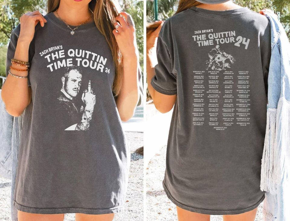 Zach Bryan Comfort Colors Shirt, Zach Bryan The Quittin Time Tour 2024 T-Shirt, Zach Bryan Merch Shirt, Zack Bryan Tour Shirt