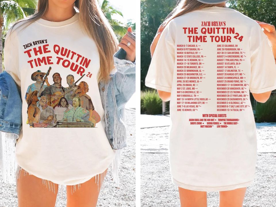 Zach Bryan The Quittin Time Tour 2024 Shirt, Country Music Shirt, Zach Bryan Tshirt, The Quittin Time Tour Tshirt, Bryan Tour Tshirt