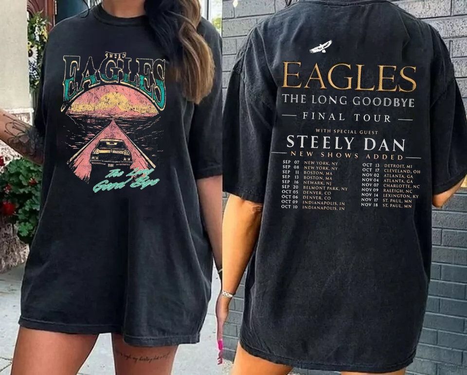 New The Ea.gles band tour 2024 Tee, Band Tee, Hotel California Tee, Graphic Tee for Women, Vintage Shirt, Gift for Music Lovers, Music Shirt