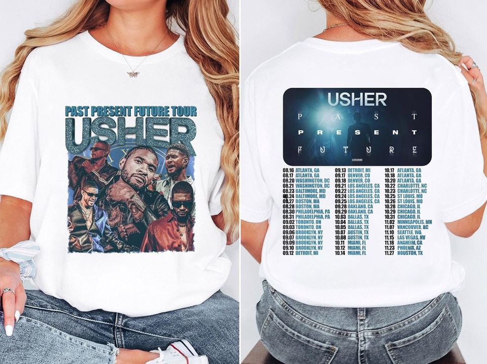 Usher Past Present Future Tour 2024 Shirt, Usher 2024 Concert Shirt, Usher 2024 tour USHER T-Shirt, Usher 2024 Tour T Shirt