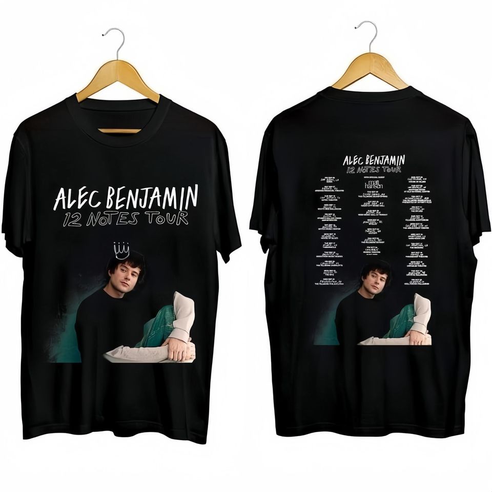 Alec Benjamin - 12 Notes Tour 2024 Shirt, Alec Benjamin Fan Shirt, Alec Benjamin 2024 Concert Shirt, 12 Notes Tour Tee