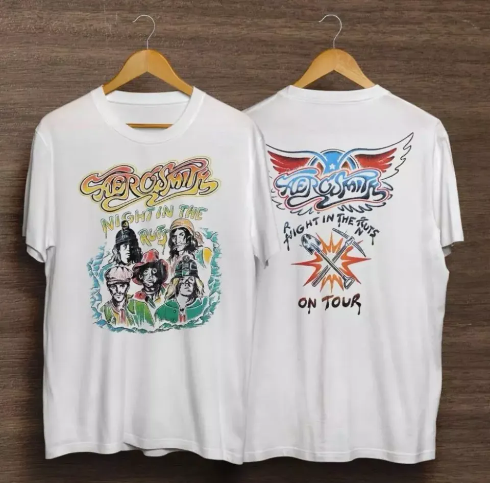 Vintage Aerosmith Night in The Ruts Tour T-Shirt, Concert Double Sided Short Sleeve Shirt, Music Lover Gift, 2024 Music Tour Merch