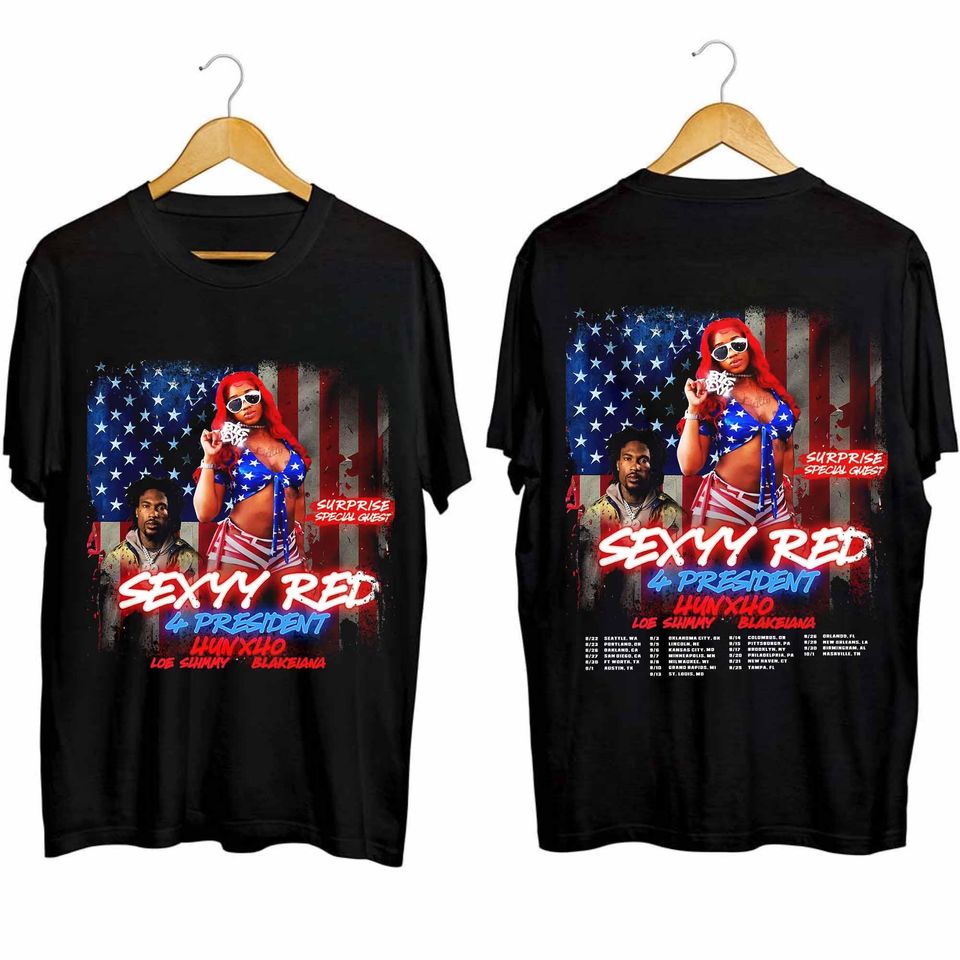 New Sexyy Red – 4 President Tour 2024 Shirt, Sexyy Red Rap Tour 2024 Shirt, 4 President 2024 Concert Shirt, Sexyy Red Fan Gift