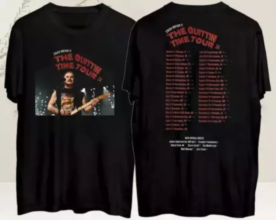 Zach Bryan The Quittin Time 2024 Tour Double Sides T-Shirt, Music Tour Shirt, Concert Merch For Fans