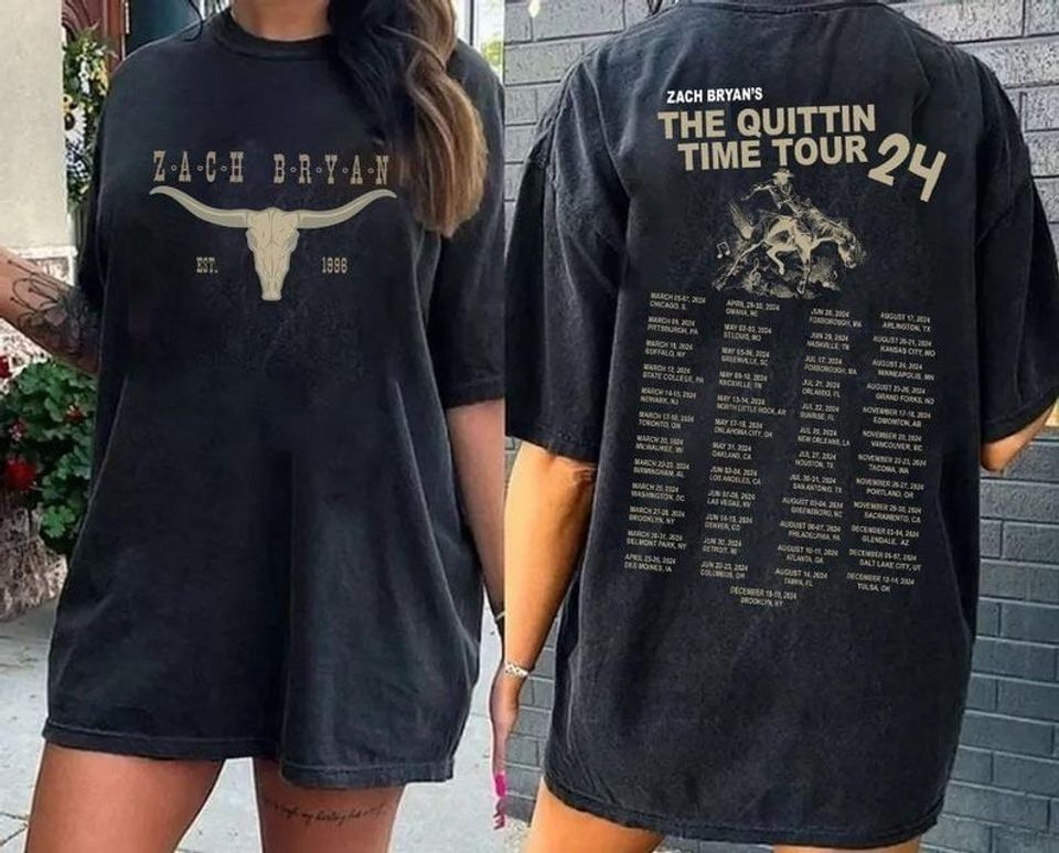 Zach Bryan Shirt, The Quittin Time Tour 2024 Shirt, Country Music Shirt, The Quittin Time Tour Shirt, Zach Bryan Tour Shirt