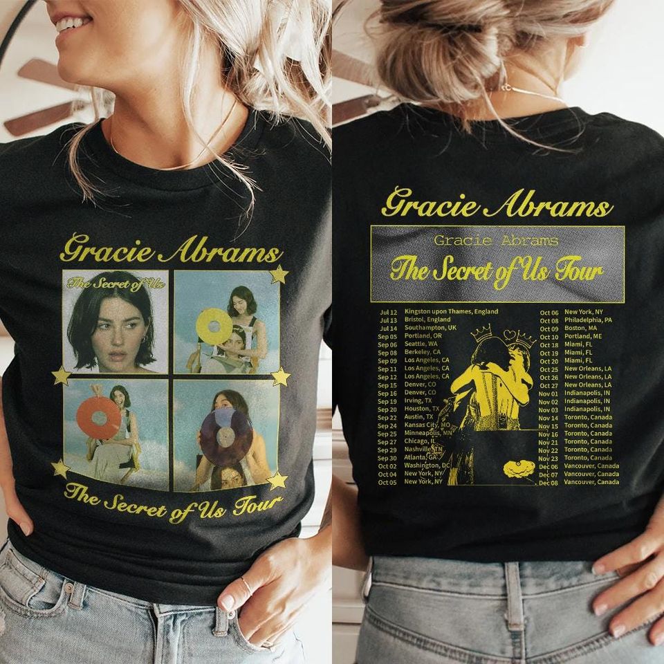 Gracie Abrams The Secret Of Us Tour Shirt, Music 2 Sides Gracie Abrams Shirt Gracie Abrams The Secret Of Us Concert Gift For Fan