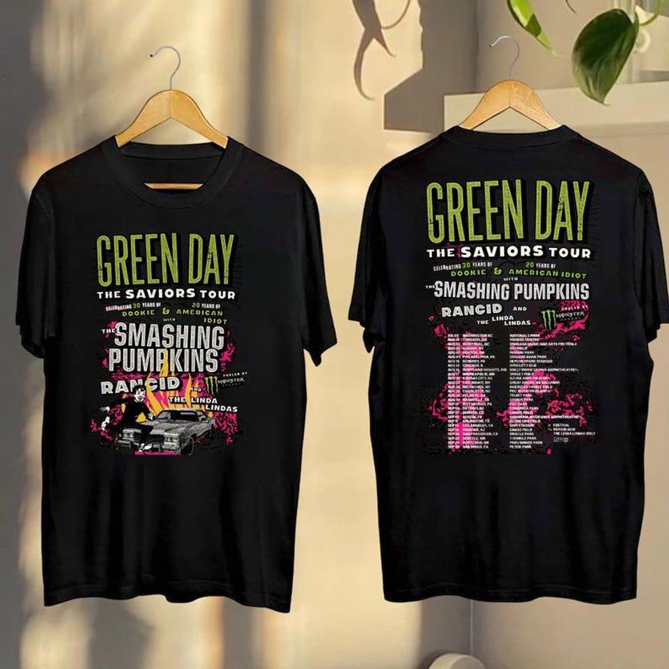 Green Day The Saviors 2024 Tour T-Shirt, Green Day Band Graphic Tee, Green Day Concert Shirt, Green Day Fan Shirt, Rock Band Green Day Shirt