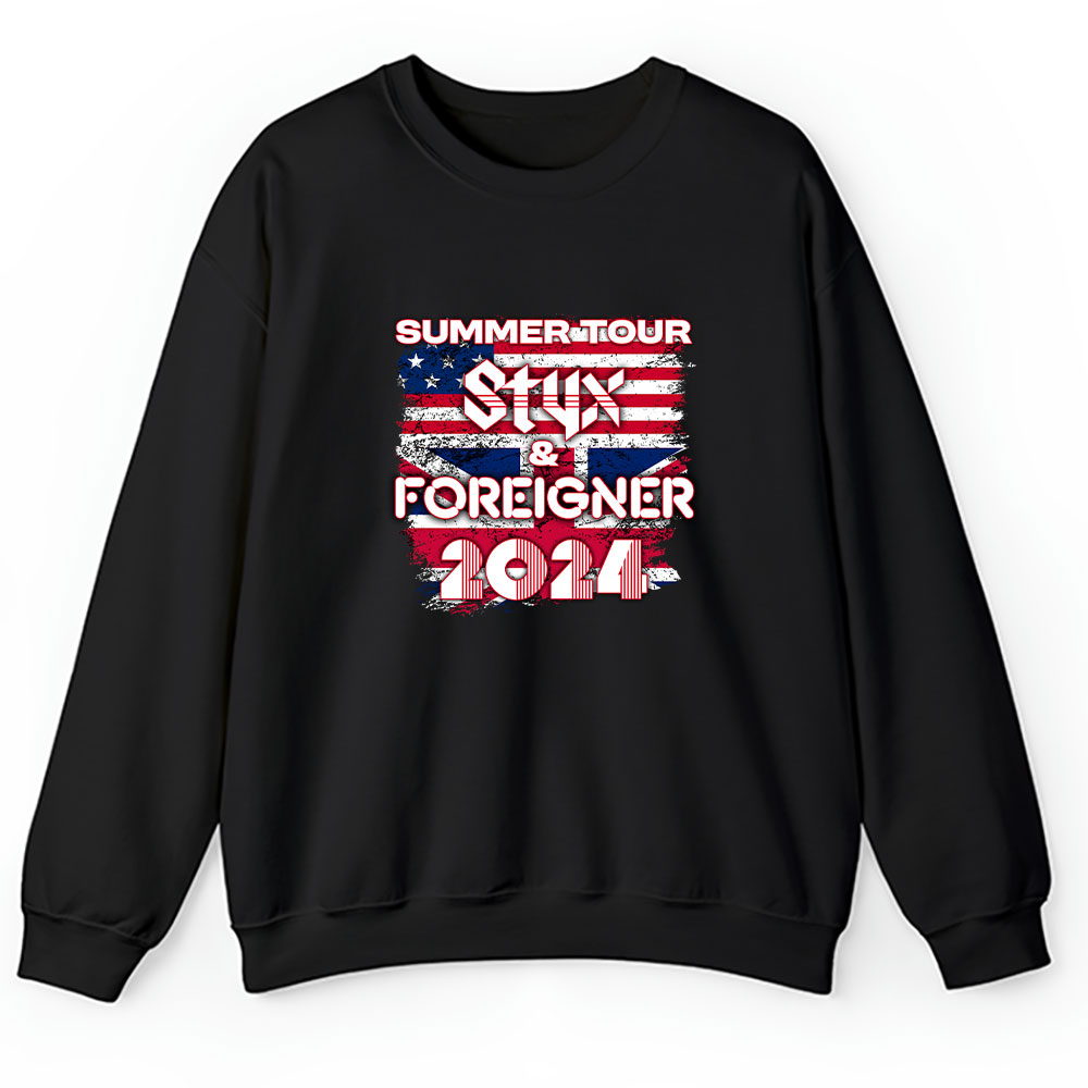 Styx And Sweater, Styx And Foreigner Band Summer 2024 Tour Renegades Juke Box Heroes Unisex Hoodie TAH10341