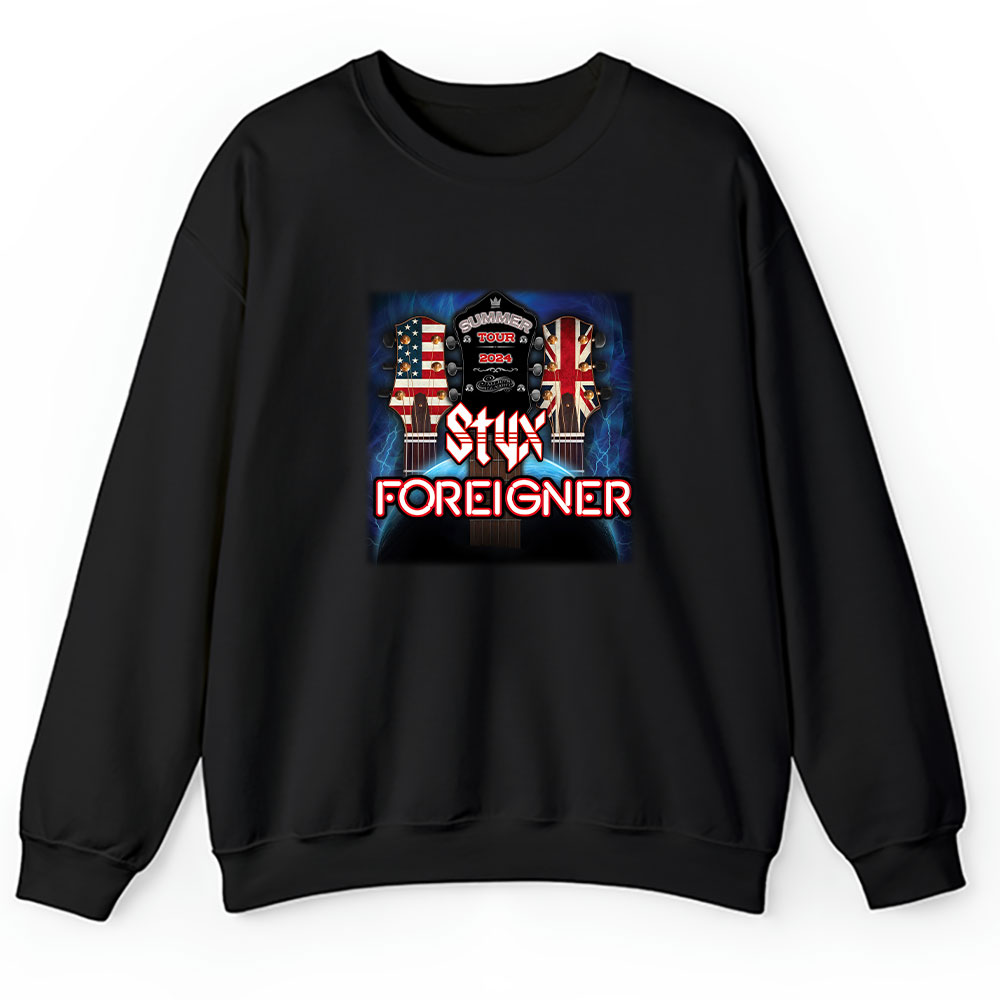 Styx And Sweater, Styx And Foreigner Band Renegades Juke Box Heroes Tour 2024 Concert Unisex Hoodie TAH10339