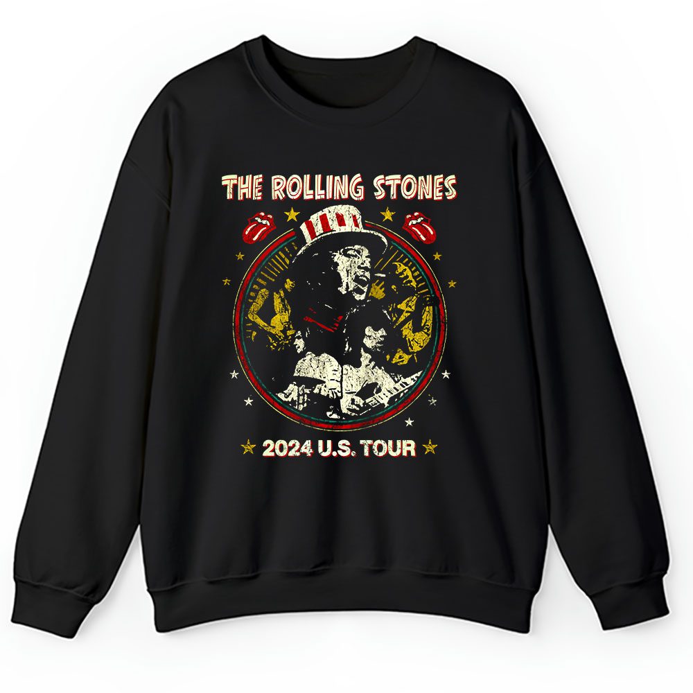 The Rolling Sweater, The Rolling Stones Hackney Diamonds Tour 2024 Unisex Sweatshirt TAT2590