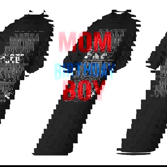 Mom Of The Birthday Boy Matching Family Spider Web T-Shirt