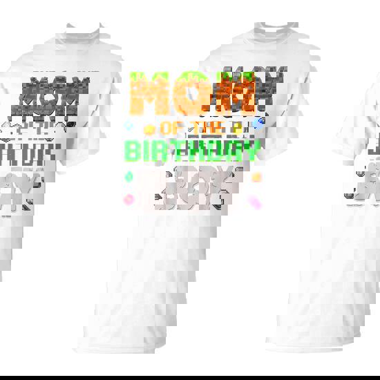Mom Of The Birthday Boy Video Gamer Pixel Number T-Shirt