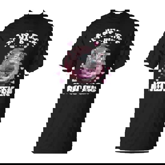 I'm Just Here For Moo Deng Cute Baby Hippo Bouncy Souvenir T-Shirt