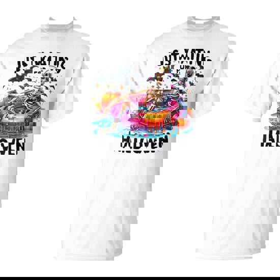 Just Waiting For Halloween Skeleton Spooky Vibe T-Shirt