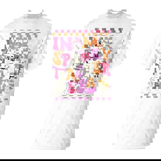 In My Spooky Teacher Era Groovy Ghost Teacher Halloween T-Shirt