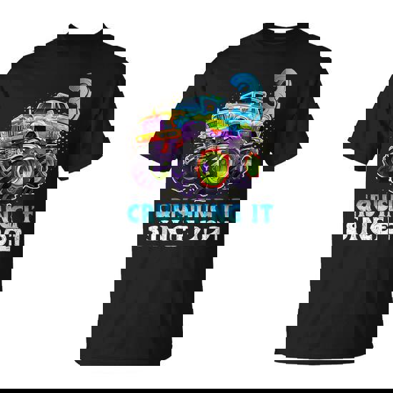 Monster Truck 3 Year Old Boys 3Th Birthday Party Born 2021 T-Shirt