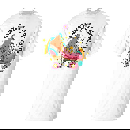 Just Roll With It Roller Skating Retro Summer Vintage Roller T-Shirt