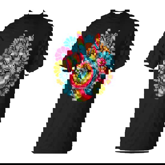 Love And Peace Tie Dye Flower Hippie T-Shirt