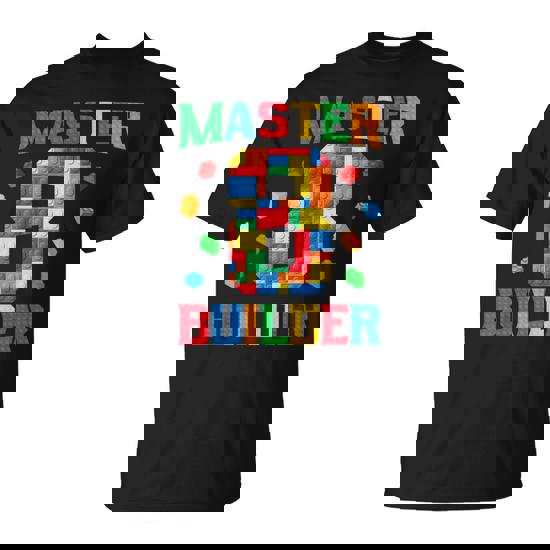 Master Builder 8Th Birthday 8 Year Old Brick Building Blocks T-Shirt