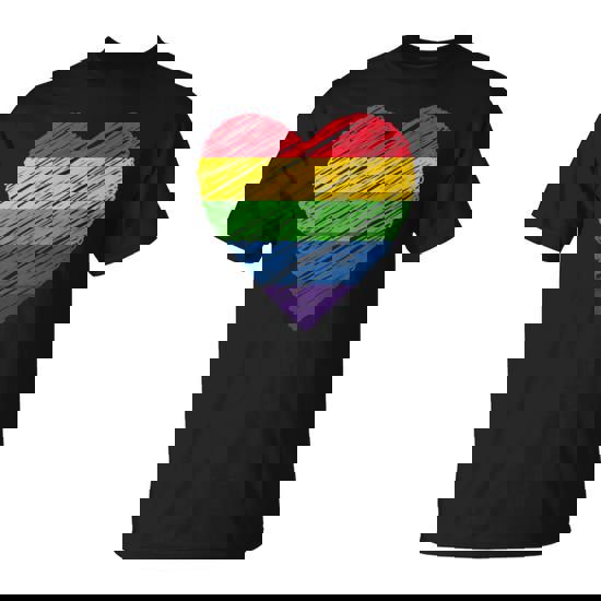 Lgbt Rainbow Grunge Flag Pride Gay Lesbian Pride Month Heart T-Shirt